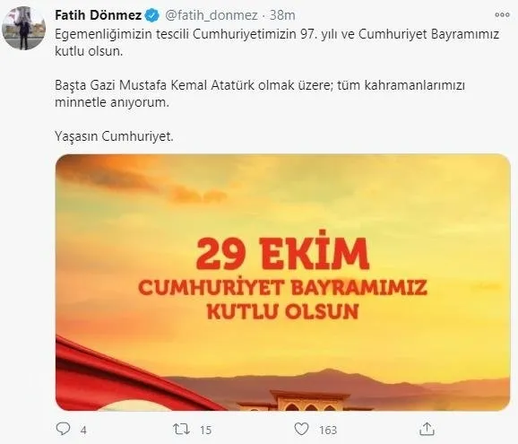 Cumhuriyet 97 yaşında! Siyasilerden 29 Ekim Cumhuriyet Bayramı mesajları