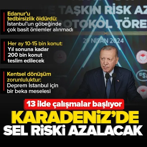 13 ilde çalışmalar başlıyor! Başkan Erdoğan: Karadeniz’de sel riski azalacak