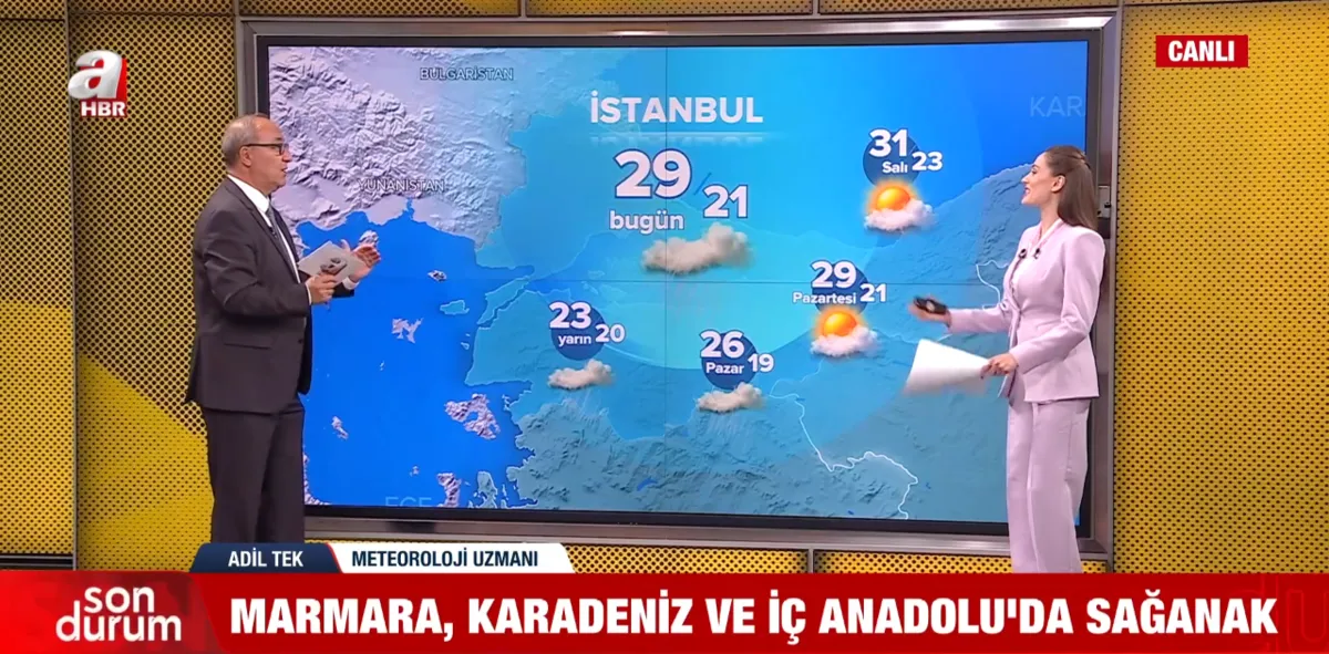 24-26-temmuz-hafta-sonu-hava-durumu-kuvvetli-firtina-dolu-1784873885624.png Batı Karadeniz’de yoğunlaşan kuvvetli yağışlar Kocaeli, Sakarya ve Düzce çevresine uzanırken gök gürültüsü, fırtına ve dolu riski de bulunuyor. (Foto: A Haber)