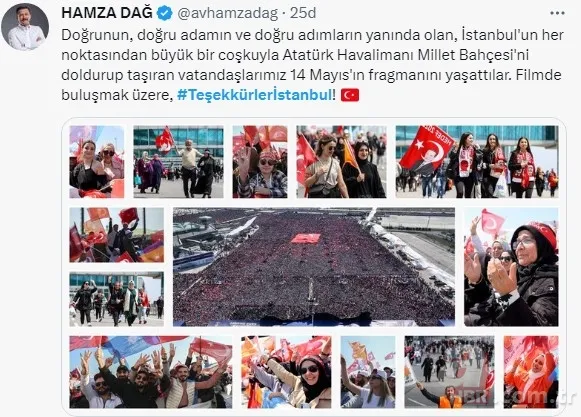 Başkan Recep Tayyip Erdoğan’dan “Teşekkürler İstanbul” mesajı! “Tweet altında paylaşalım…”