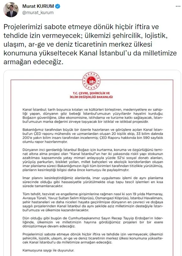 Bakan Murat Kurum'dan "Kanal İstanbul" açıklaması! İşte proje hakkında son detaylar... - 3