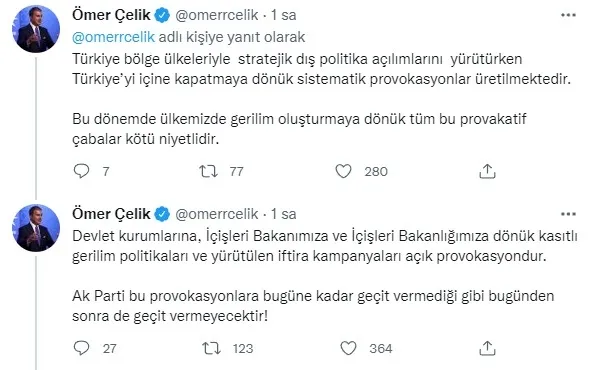 AK Parti Sözcüsü Ömer Çelik: Türkiye'yi içine kapatmaya dönük sistematik provokasyondur - 2