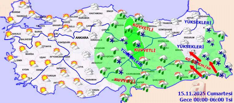 Kış yüzünü gösteriyor! Hangi şehirlere kar yağacak? MGM’den 6 ile sarı kodlu uyarı: Ordu, Giresun, Sivas… 22