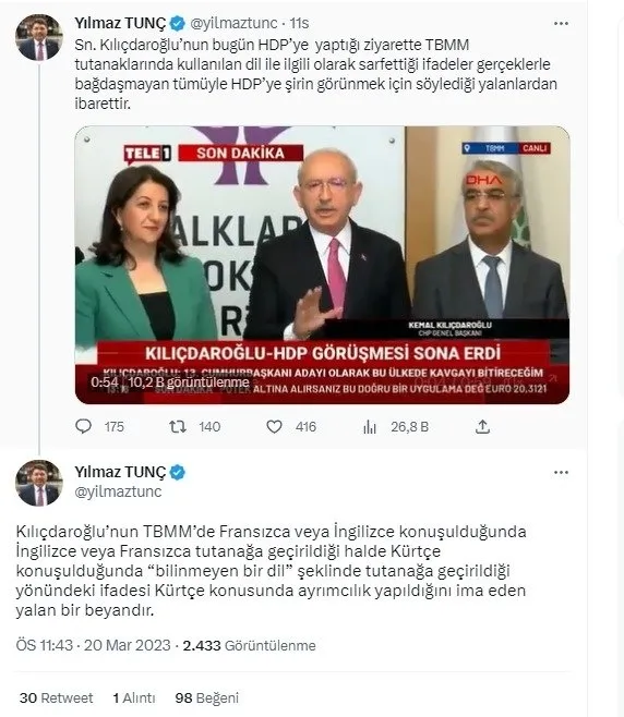 Kılıçdaroğlu’nun HDP’ye şirin görünme çabası! İşte Kürtçe yalanı ve gerçekler