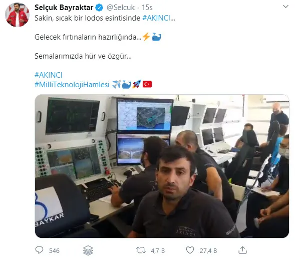 Son dakika: Selçuk Bayraktar’dan Akıncı TİHA paylaşımı: Gelecek fırtınaların hazırlığında