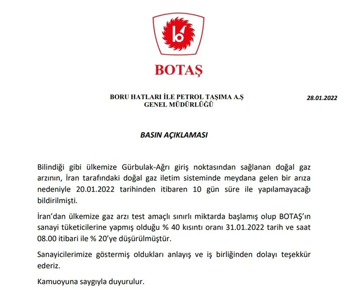 BOTAŞ'tan İran doğalgazı açıklaması - 3