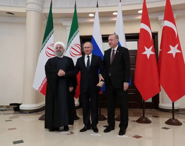 Erdoğan, Putin ve Ruhani zirvesinden kareler