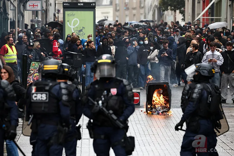 Fransa'da sokaklar yangın yeri! Protestolar ülkeyi kilitledi 9