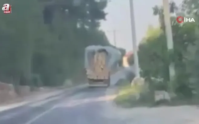 Saman yüklü kamyonun tehlikeli yolculuğu