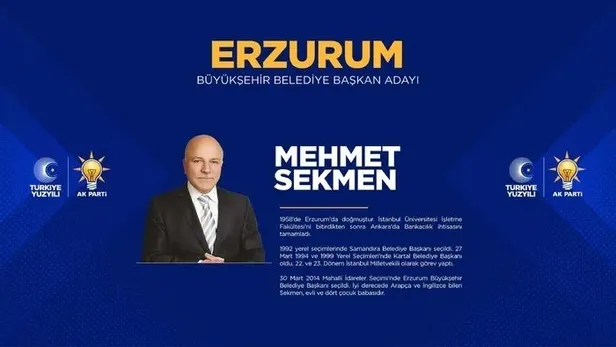 Mehmet Sekmen kimdir, kaç yaşında, nereli? AK Parti Erzurum Büyükşehir Belediyesi başkan adayı kim oldu? 31 Mart 2024 MHP, CHP ve İYİ Parti adayları…
