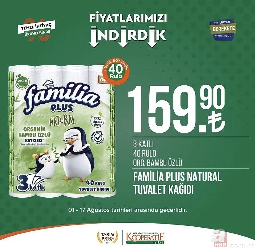 Tarım Kredi fiyatları tek tek düştü! Kooperatif Market kataloğunda yok yok! Zeytin 54.90, Taze Kaşar 159.90, Pirzola 88.90, Peynir çeşitleri 39.90 TL... 24