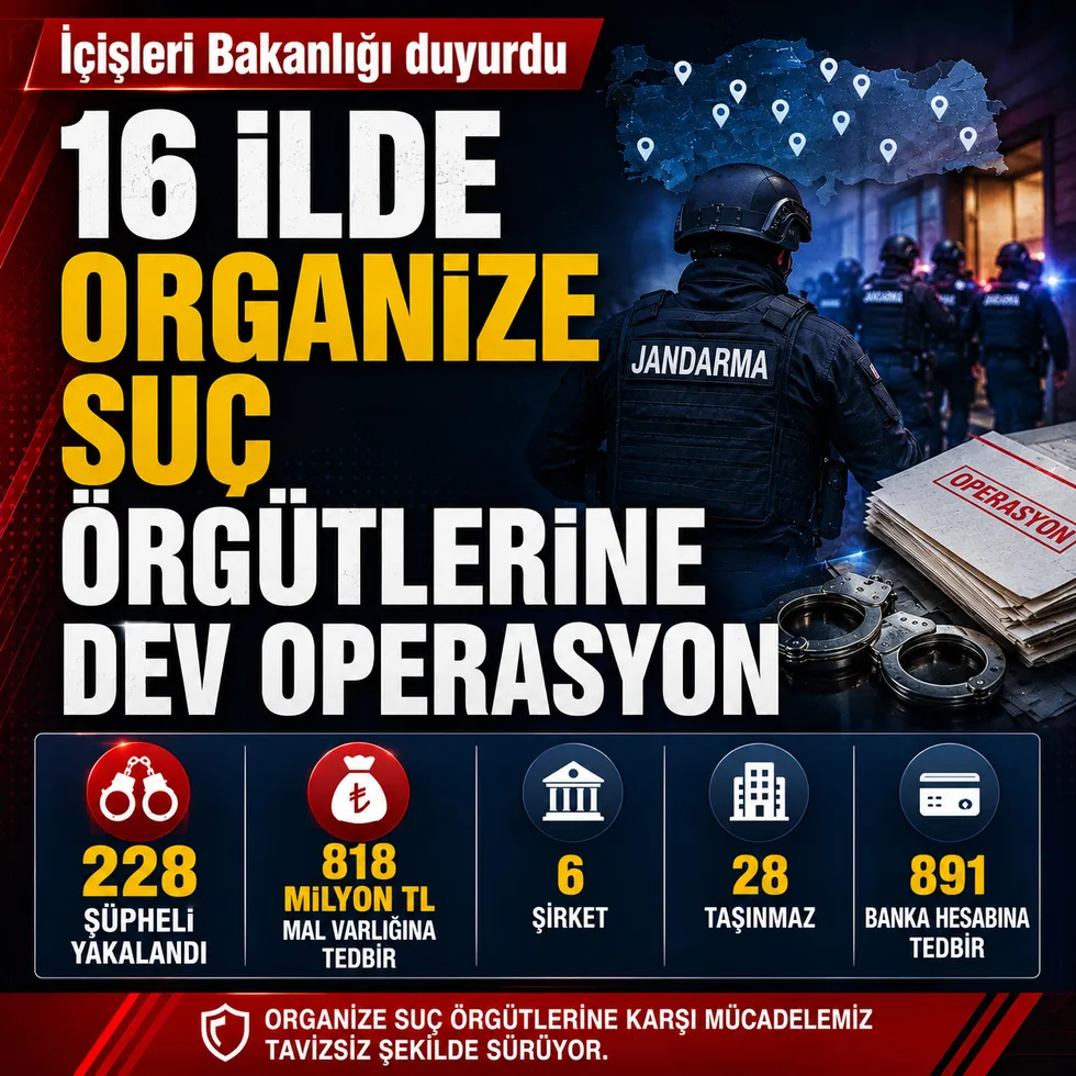16 ilde organize suç örgütlerine operasyon: 228 şüpheli yakalandı - 2