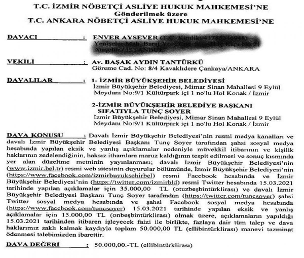 CHP’li İzmir Büyükşehir Belediyesi ile Enver Aysever arasında ihale kavgası!