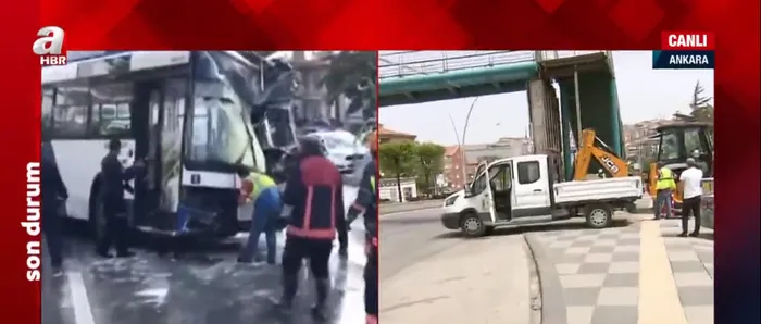 Son dakika: A Haber yayını ses getirdi! Ankara'da otobüsün çarptığı üst geçitte çalışmalar başladı - 3