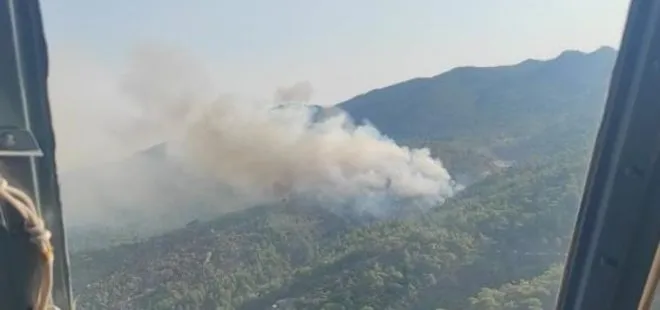 Aydın’daki yangını söndürmek için 4 helikopter seferber oldu