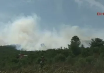 Sancaktepe'de askeri bölgede yangın