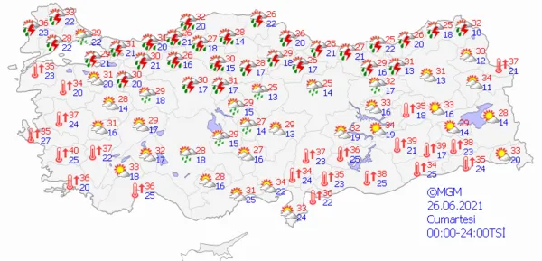 1624639410929.png Meteoroloji Genel Müdürlüğü'nden son dakika sağanak yağış uyarısı! İstanbul Ankara ve İzmir'de sağanak yağış olacak mı? Havalar ne zaman ısınacak? - 5