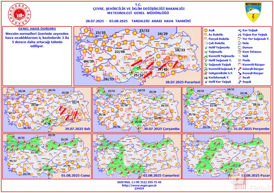 Kavurucu sıcaklar pik yapacak sonra Yağmur Molası: Meteoroloji tarih verdi! Yağış ne zaman başlıyor? İstanbul, Edirne, Adana... 5