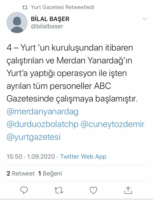 Merdan Yanardağ 1 lira almadı denildi! Yurt Gazetesi Finans Müdürü Bilal Başer’den dekontları mevcut açıklaması
