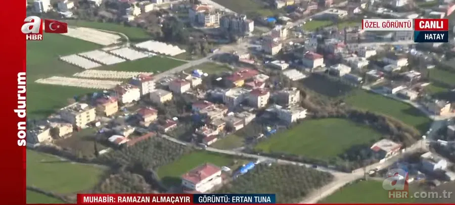 A Haber canlı yayında ekranlara taşıdı! İşte Hatay'daki büyük yıkımın havadan görüntüsü 3