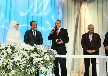 Erdoğan ve Yıldırım nikah şahidi oldu
