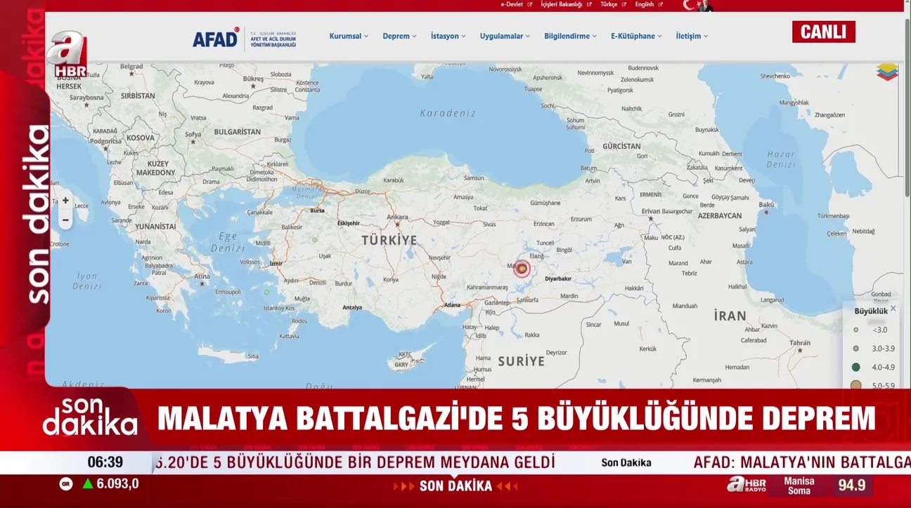 Malatya'da 5 büyüklüğünde deprem!