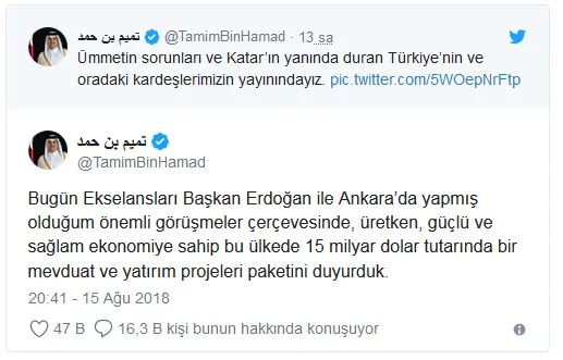 Katar Emiri Al Sani: Türkiye'nin ve oradaki kardeşlerimizin yanındayız - 1