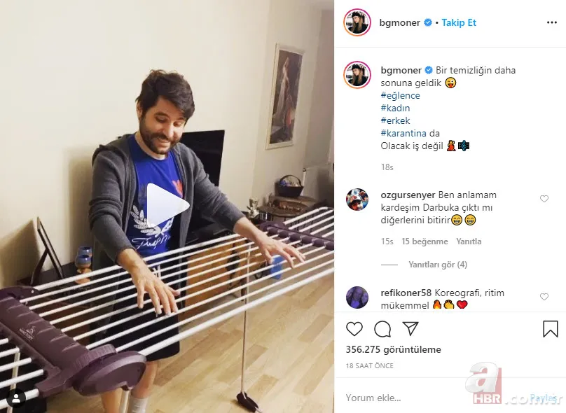 Ceyhun Fersoy ve Begüm Öner ev aletlerini enstrüman yaptı! Paylaşımlarına beğeni yağdı 3