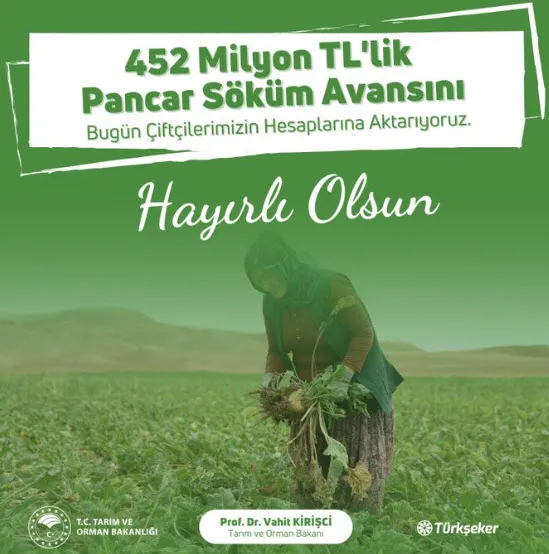1666702480975.jpg Türkşeker aracılığıyla 452 milyon liralık pancar söküm avansı çiftçilere ödenecek - 2