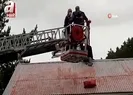 Yükseklik korkusu tutunca aşağı inemedi
