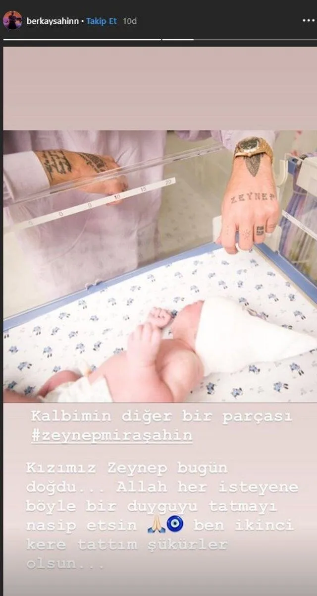 Berkay Şahin ikinci kez baba oldu! Bebeğin ilk fotoğrafını paylaştı