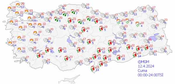 1712602842874.png Meteoroloji'den 15 il için sarı kodlu uyarı! Sıcaklıklar düşüyor sağanak yağış geliyor | İşte 5 günlük hava durumu raporu - 20