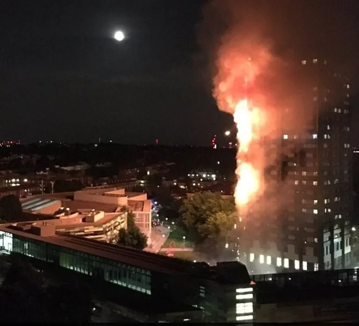 Londra’da 24 katlı binada yangın