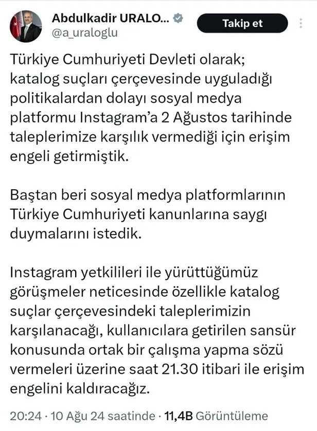 Instagram’a neden giriş yapamıyorum, açılmadı mı? Instagram Türkçe olarak ayarlamada sorun yaşıyoruz ne demek?