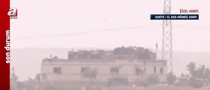 A Haber terör mevzilerini görüntüledi! Mümbiç'teki PKK/YPG'nin sözde karargahında ağır silahlı araçlar