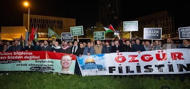 İsrail’in saldırıları Ankara’da protesto edildi