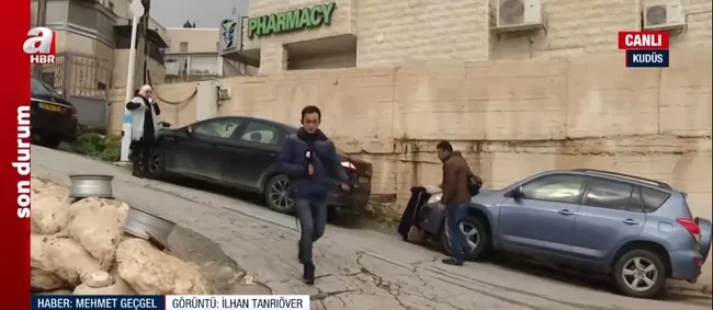 İsrail polisi A Haber kameramanına vurdu! Namaz kılan engelliye gözaltı