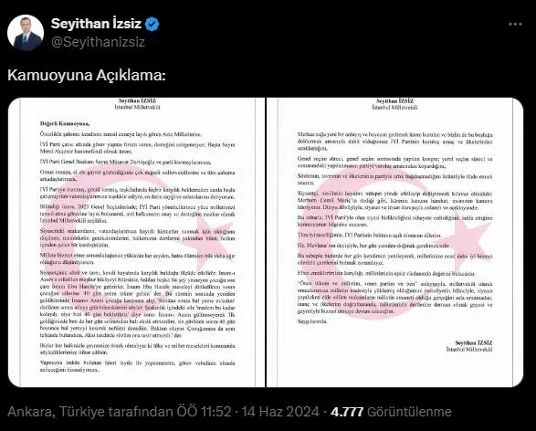 iyi-partide-bir-istifa-daha-istanbul-milletvekili-seyithan-izsiz-sosyal-medyadan-acikladi-1718357741810.jpeg İYİ Parti'de bir istifa daha! İstanbul milletvekili Seyithan İzsiz sosyal medyadan açıkladı - 1