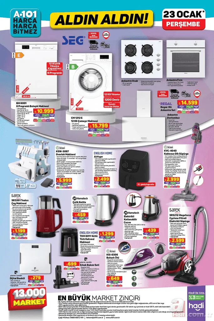A101 23 Ocak aktüel kataloğu Aldın Aldın indirimleri: Dik süpürge, kettle, yoğurt, peynir 6