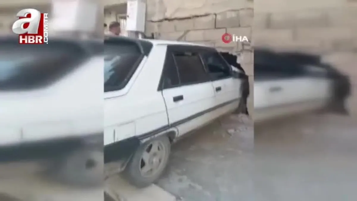 Freni patlayan araç eve girdi