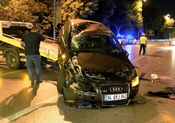 Maltepe’de kontrolden çıkan araç takla attı