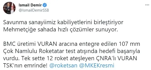 TSK için yeni roketatar sistemi! 107 milimetre...