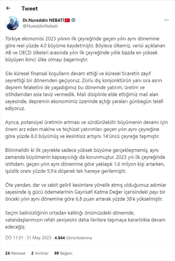 TÜİK büyüme rakamlarını açıkladı! Ocak-Mart 2023 büyüme rakamları! AB ve OECD verilerine damga vuran tablo - 5