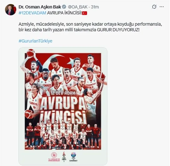 Türkiye sizinle gurur duyuyor! 12 Dev Adam Avrupa ikincisi oldu