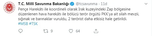 Son dakika: Kuzey Irak'a hava harekatı! 2 terörist etkisiz hale getirildi - 1