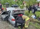 Bolu Dağında otomobil kanala uçtu