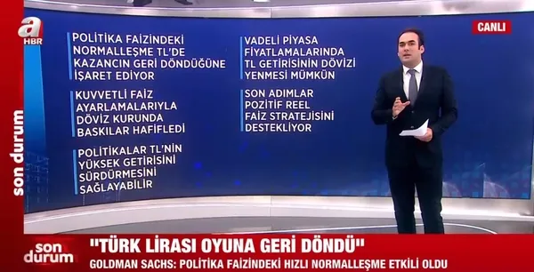 Goldman Sachs: Türkiye oyuna geri döndü