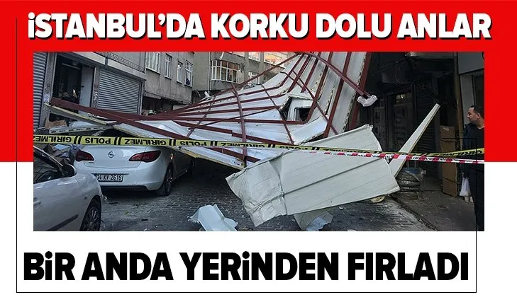 İstanbul’da şiddetli lodos hayatı olumuz etkiledi! Beyoğlu’nda lodosun etkisiyle bir binanın çatısı uçtu
