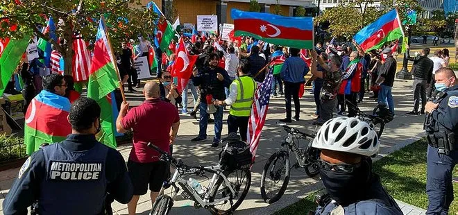 Beyaz Saray önünde Azerbaycan’a destek mitingi