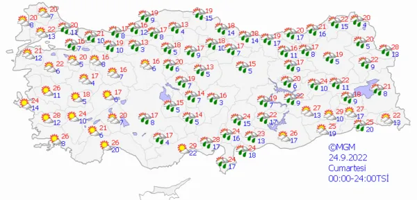 1663607389203.png Sıcaklıklar 13 dereceye iniyor! Soğuk hava dalgası kuvvetli çarpacak! Meteoroloji uyardı... İstanbul Ankara İzmir hava durumu - 9
